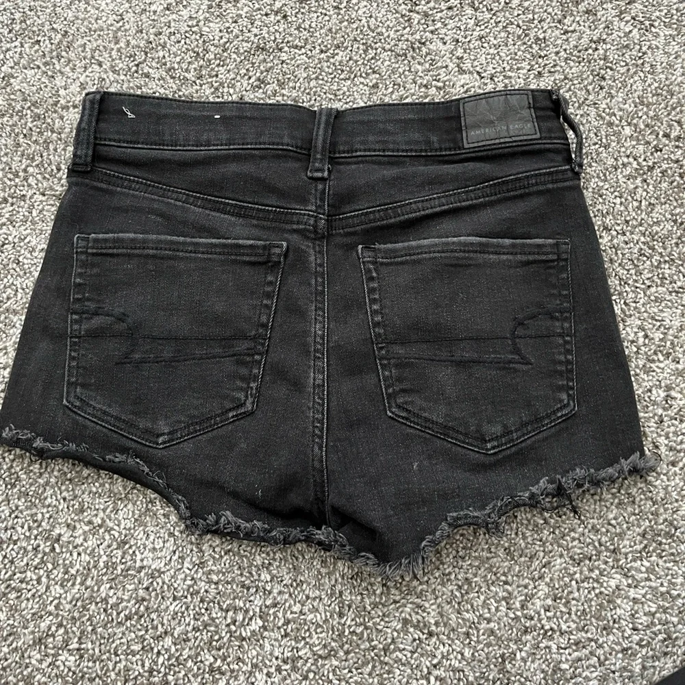 American Eagle Outfitters Black Distressed Denim Shorts